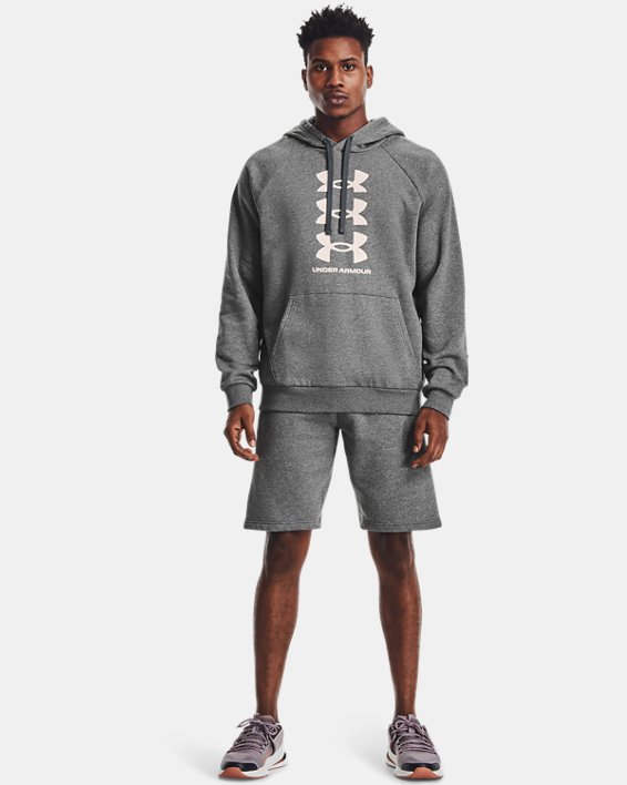 Men's UA Rival Fleece Multilogo Shorts, Gray, pdpMainDesktop image number 3